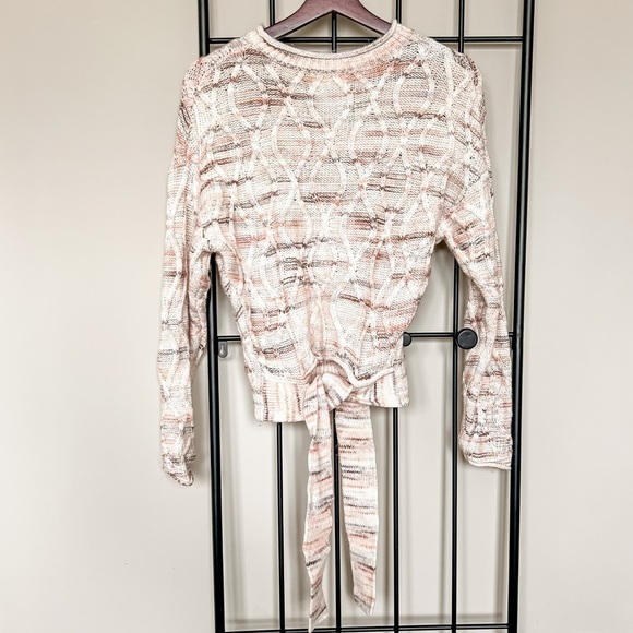 Tie Back Cable Knit Sweater Sz S - Picture 1 of 7